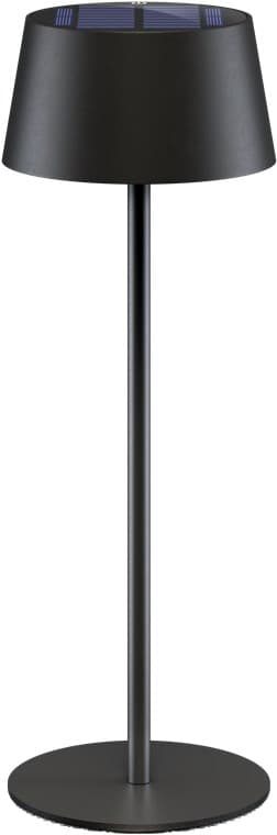 Lampe de table LED sans fil avec énergie solaire, avec commande tactile, lumière blanc chaud, intensité variable en continu, noir